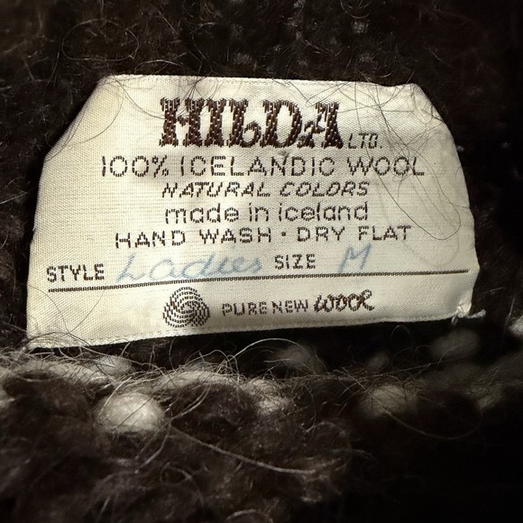 Vintage Icelandic Lopapeysa Wool Sweater Álafoss Lopi Yoke Cream Brown M - Picture 2 of 9